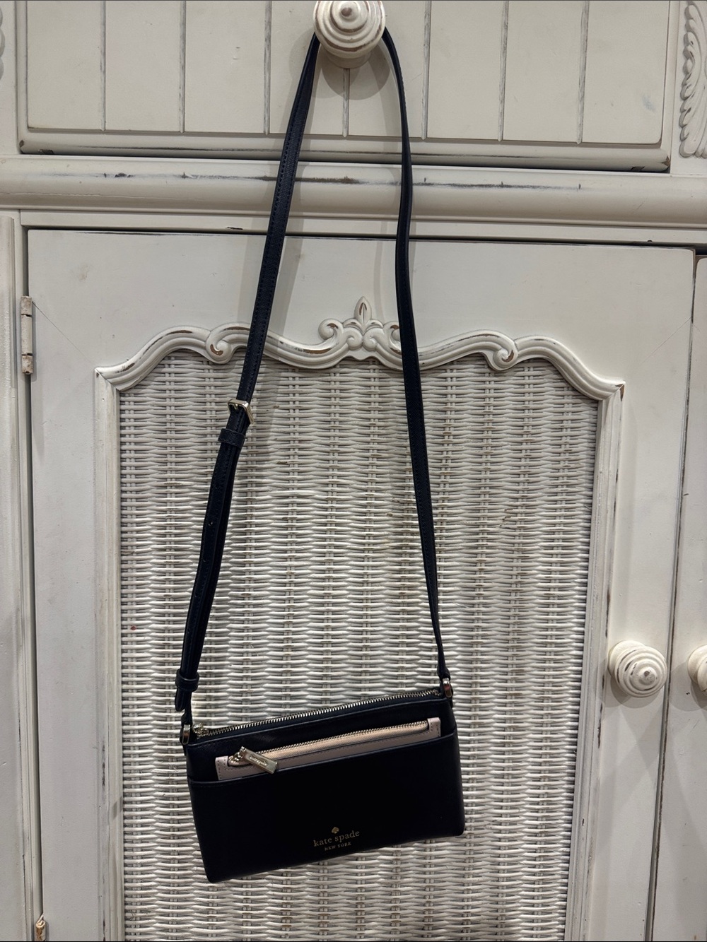 kate spade Black Crossbody with  removable Beige pouch